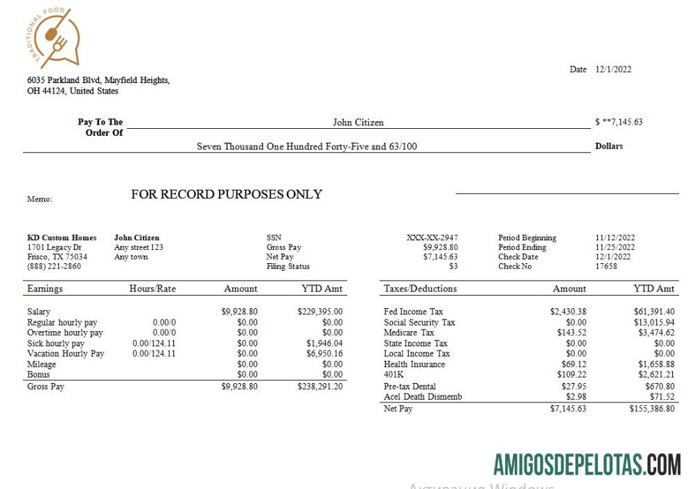 Para download Modelo de declaração de ganhos de empresa de alimentos em formatos Word e PDF